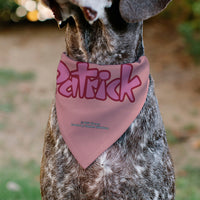 Pet Bandana - PATRICK Star Smiling Face Close-Up and Text Pinks/Reds