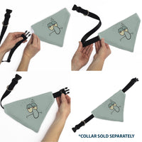 Pet Bandana - SQUIDWARD Frowning Face Close-Up and Text Blues