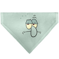 Pet Bandana - SQUIDWARD Frowning Face Close-Up and Text Blues
