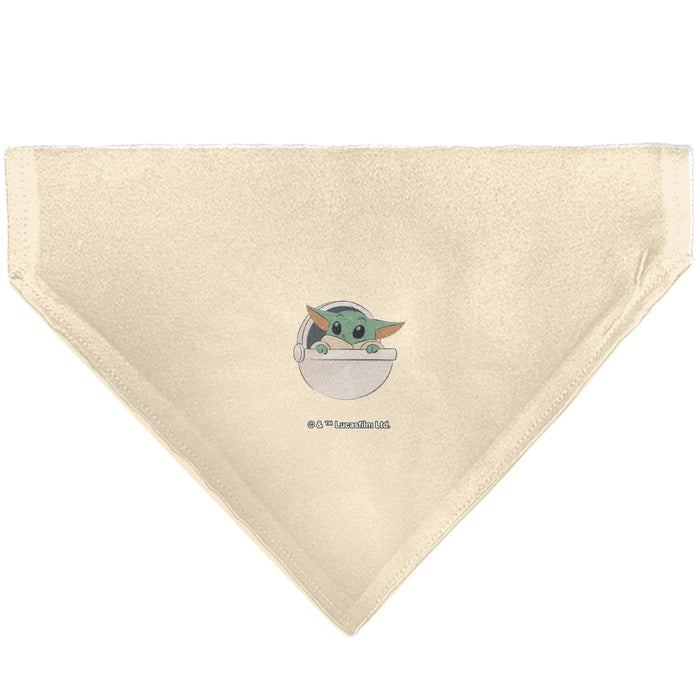 Pet Bandana - Star Wars The Mandalorian THE FORCE IS STRONG Grogu Pod Pose Beige/Tans