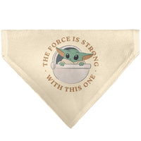 Pet Bandana - Star Wars The Mandalorian THE FORCE IS STRONG Grogu Pod Pose Beige/Tans