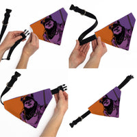 Pet Bandana - Star Wars EWOK Text and Wicket Pop Art Pose Orange/Purples/Black