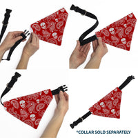Pet Bandana - Bandana/Skulls Red/White
