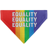 Pet Bandana - EQUALITY Blocks Rainbow/Blue/White