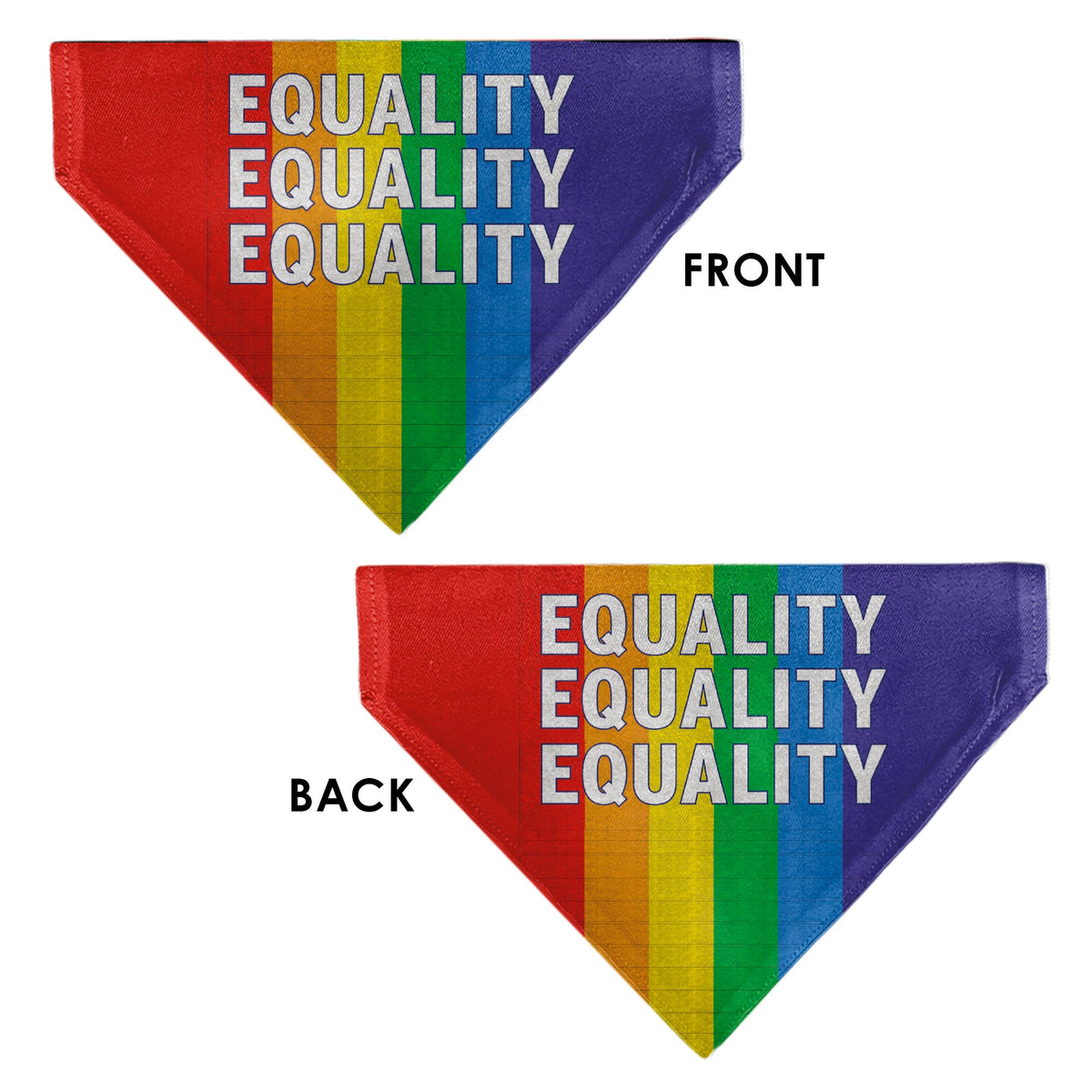 Pet Bandana - EQUALITY Blocks Rainbow/Blue/White