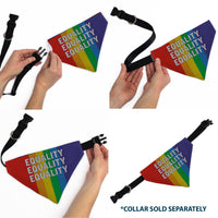 Pet Bandana - EQUALITY Blocks Rainbow/Blue/White