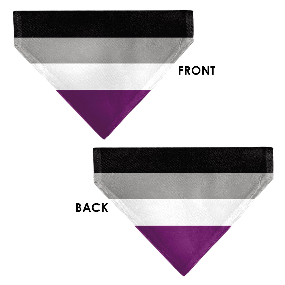 Pet Bandana - Flag Asexual Black/Gray/White/Purple