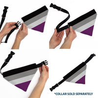 Pet Bandana - Flag Asexual Black/Gray/White/Purple