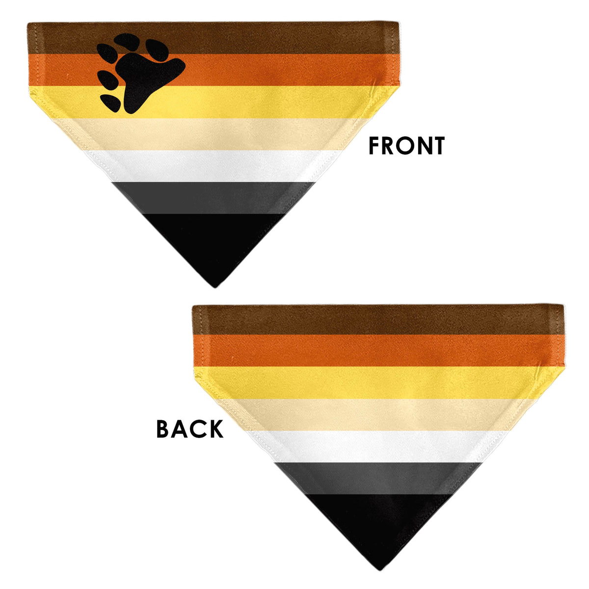 Pet Bandana - Flag Bear Pride2 Black/Brown/Orange/Yellow/Tan/White/Gray/Black