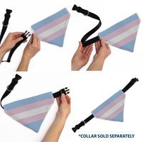 Pet Bandana - Flag Transgender Baby Blue/Baby Pink/White