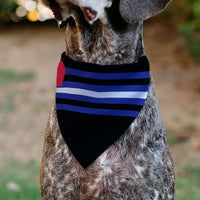 Pet Bandana - Flag Leather Black/Blue/Red/White
