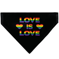 Pet Bandana - LOVE IS LOVE/Heart Black/Rainbow