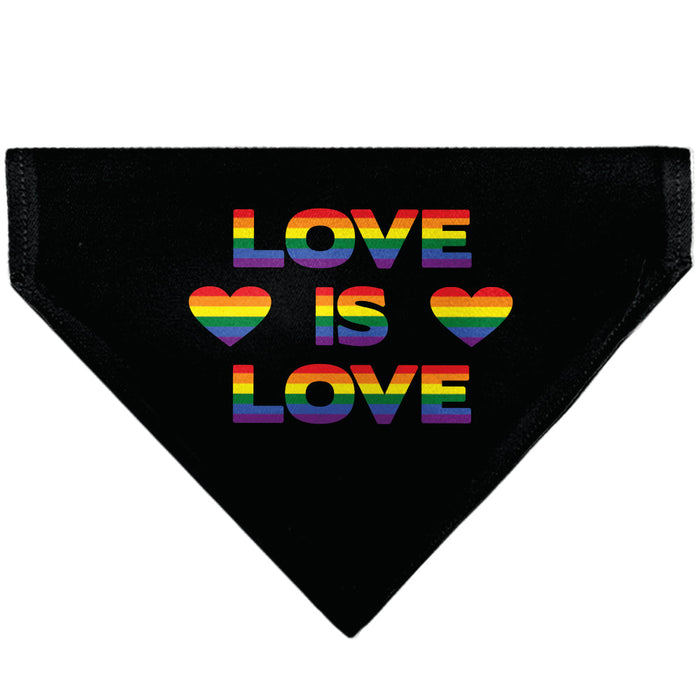 Pet Bandana - LOVE IS LOVE/Heart Black/Rainbow