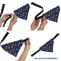 Pet Bandana - Snowflakes Blue/White