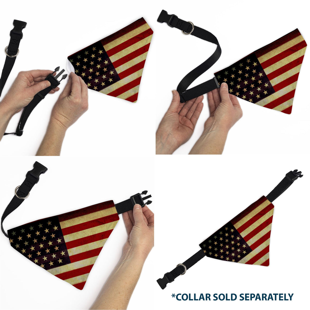 Pet Bandana - Vintage US Flag Repeat