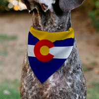 Pet Bandana - Colorado Flag/Mountain Silhouette Yellow