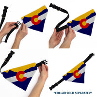 Pet Bandana - Colorado Flag/Mountain Silhouette Yellow