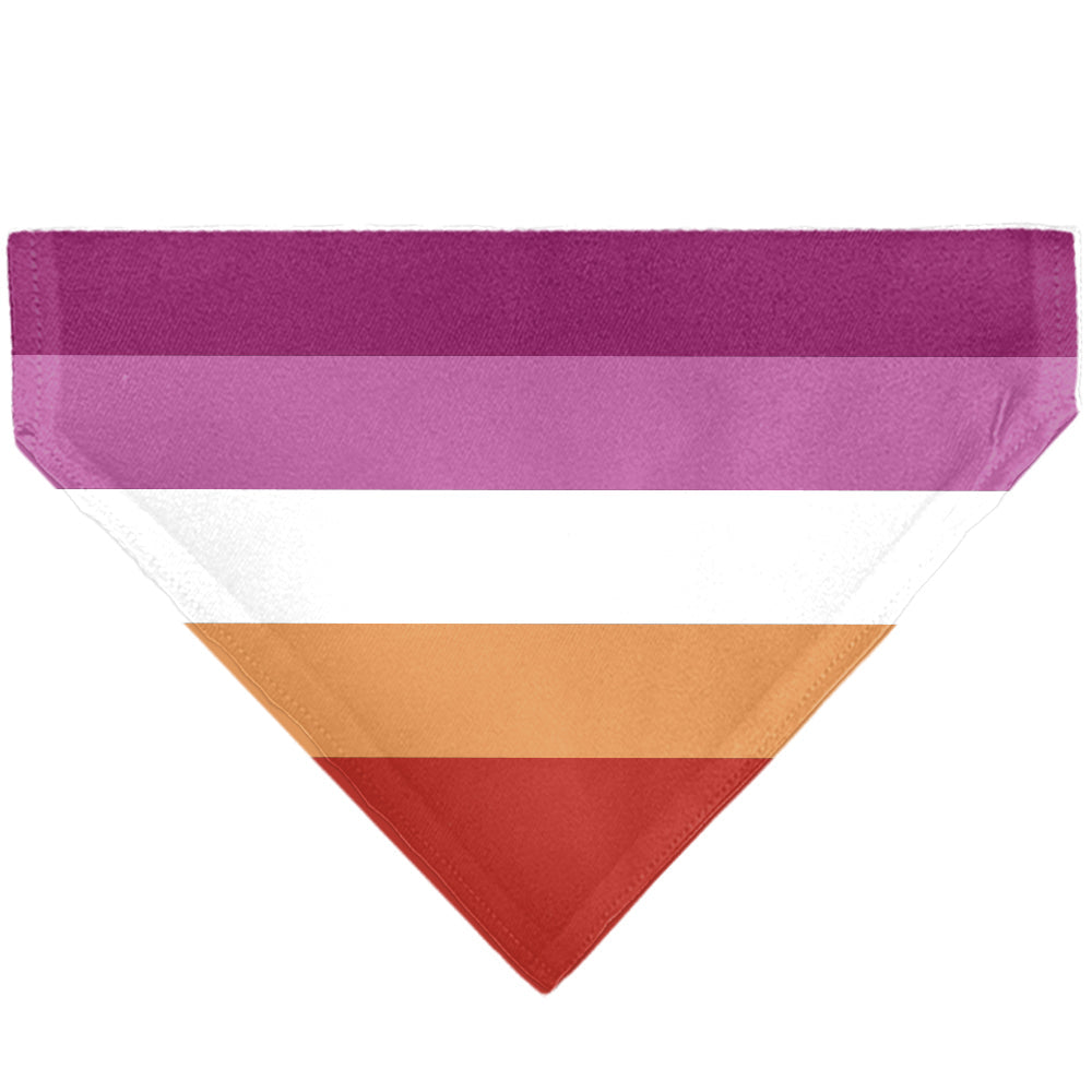 Pet Bandana - Flag Lesbian Five Stripe Oranges/White/Pinks