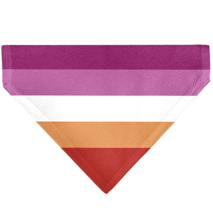 Pet Bandana - Flag Lesbian Five Stripe Oranges/White/Pinks