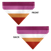 Pet Bandana - Flag Lesbian Five Stripe Oranges/White/Pinks