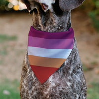 Pet Bandana - Flag Lesbian Five Stripe Oranges/White/Pinks