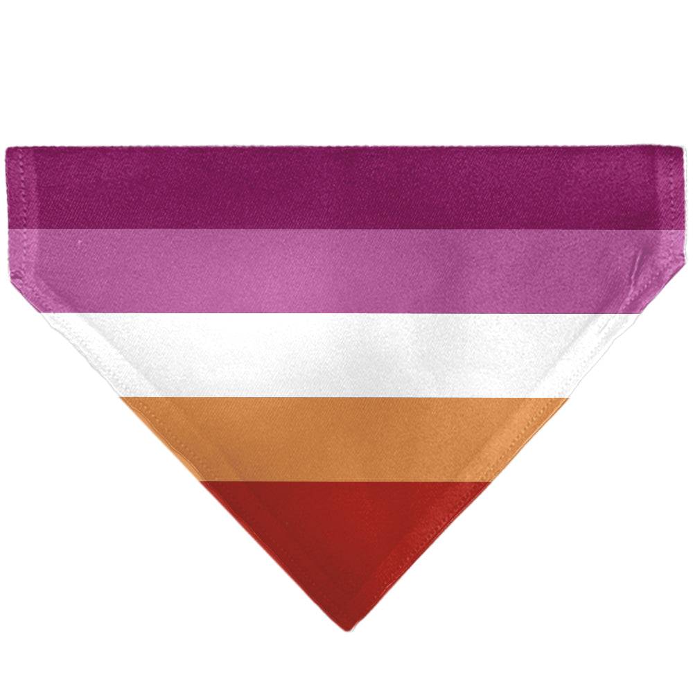 Pet Bandana - Flag Lesbian Five Stripe Oranges/White/Pinks