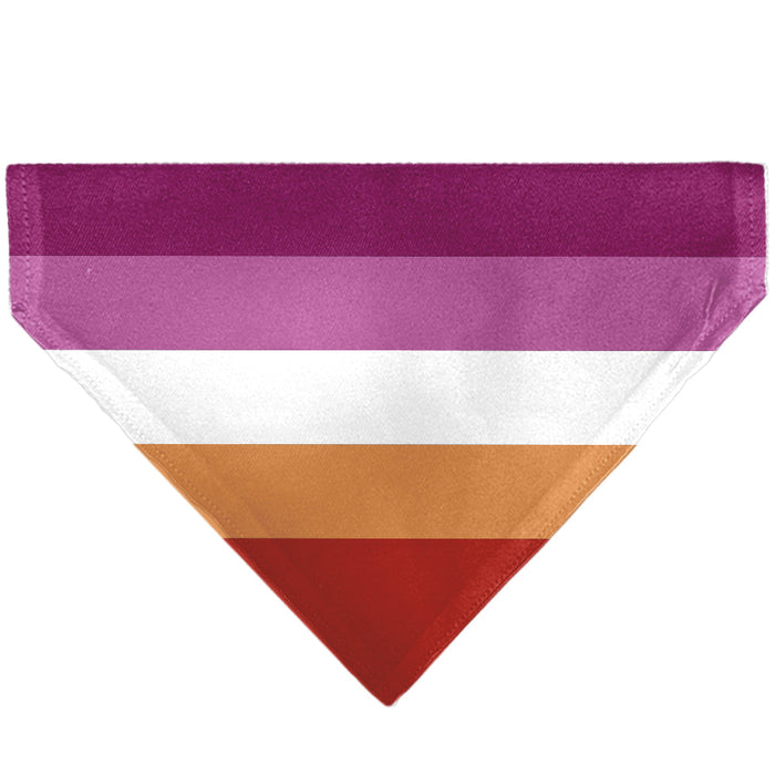 Pet Bandana - Flag Lesbian Five Stripe Oranges/White/Pinks