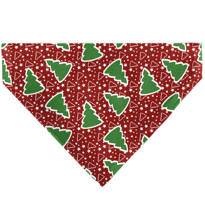 Pet Bandana - Christmas Trees/Stars Red/White/Green