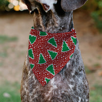 Pet Bandana - Christmas Trees/Stars Red/White/Green
