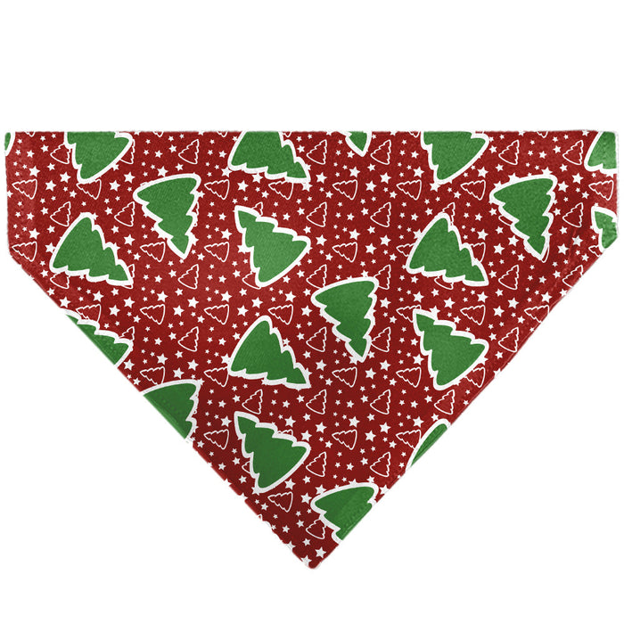 Pet Bandana - Christmas Trees/Stars Red/White/Green