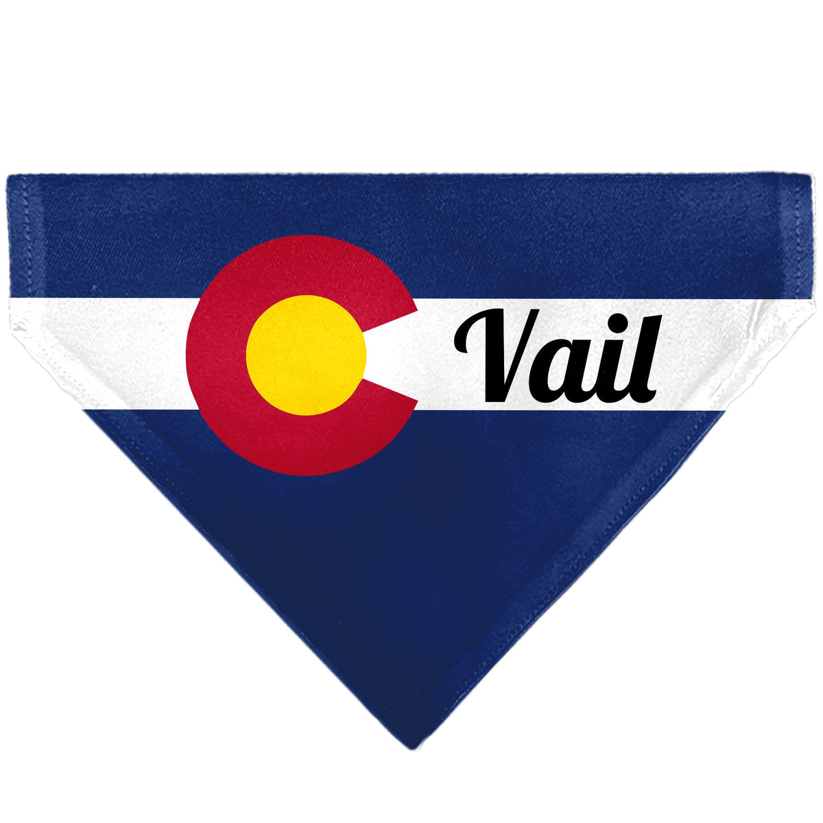 Pet Bandana - Colorado VAIL Flag Blue/White/Red/Yellow