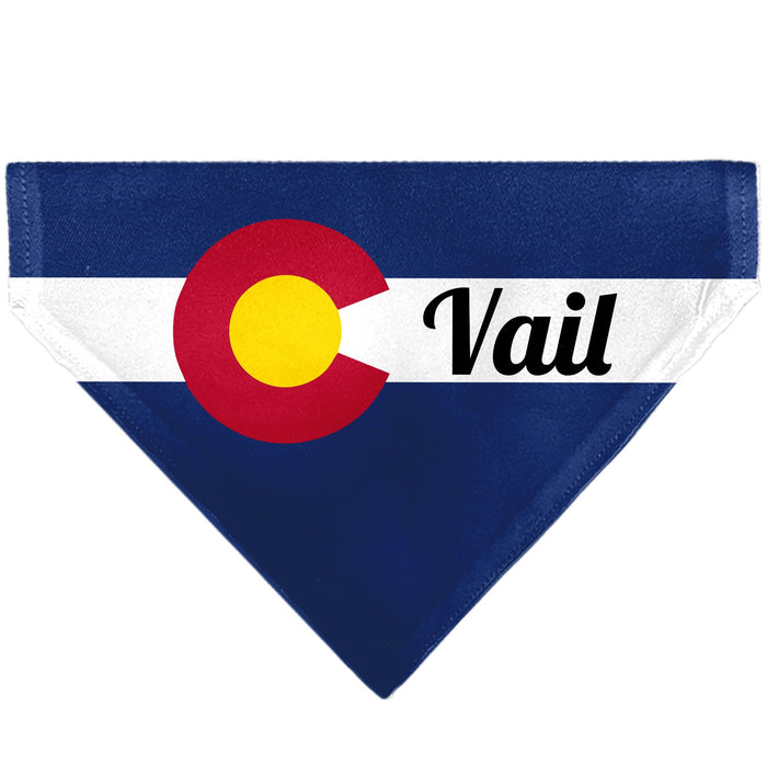 Pet Bandana - Colorado VAIL Flag Blue/White/Red/Yellow