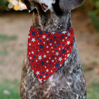 Pet Bandana - Americana Stars Scattered Red/White/Blue