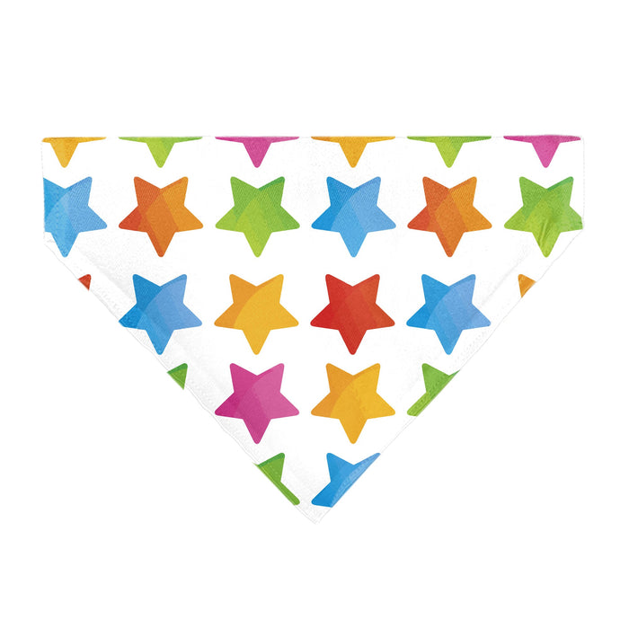 Pet Bandana - BIRTHDAY GIRL Text and Stars White/Multi Color