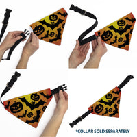 Pet Bandana - Halloween Bats and Jack-O-Lanterns Pumpkins Orange/Black