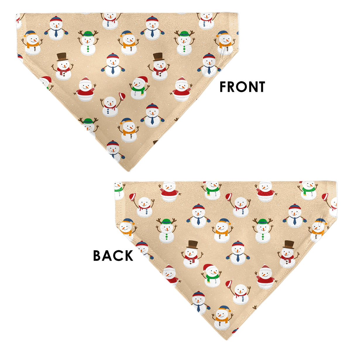 Pet Bandana - Holiday Snowman Poses Tan