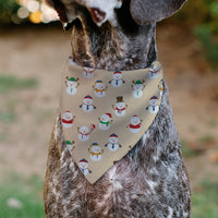 Pet Bandana - Holiday Snowman Poses Tan