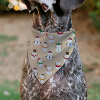 Pet Bandana - Holiday Snowman Poses Tan