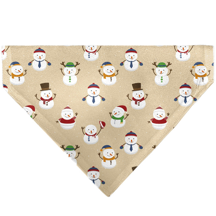 Pet Bandana - Holiday Snowman Poses Tan
