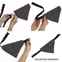 Pet Bandana - Holiday Christmas Trees Collage Navy/Multi Color