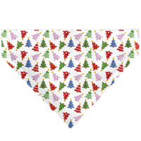 Pet Bandana - Holiday Decorated Christmas Trees Collage White/Multi Color