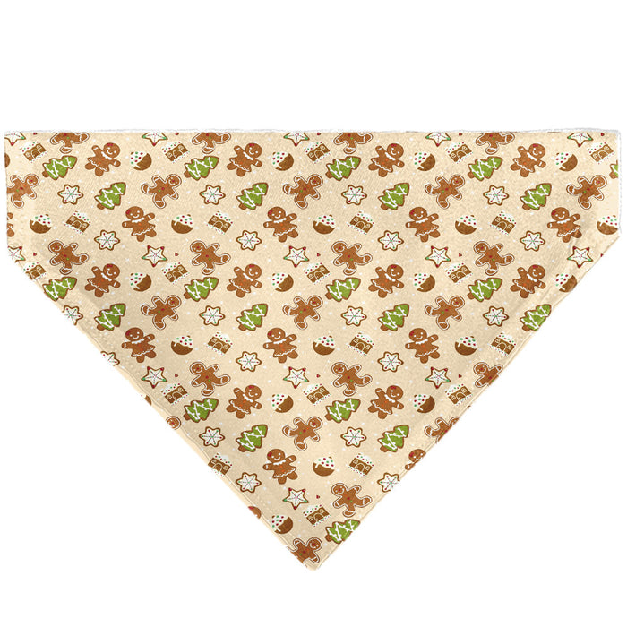 Pet Bandana - Holiday Decorated Gingerbread Cookies Collage Tan