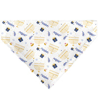 Pet Bandana - Holiday Hanukkah Menorah and Gifts Collage White