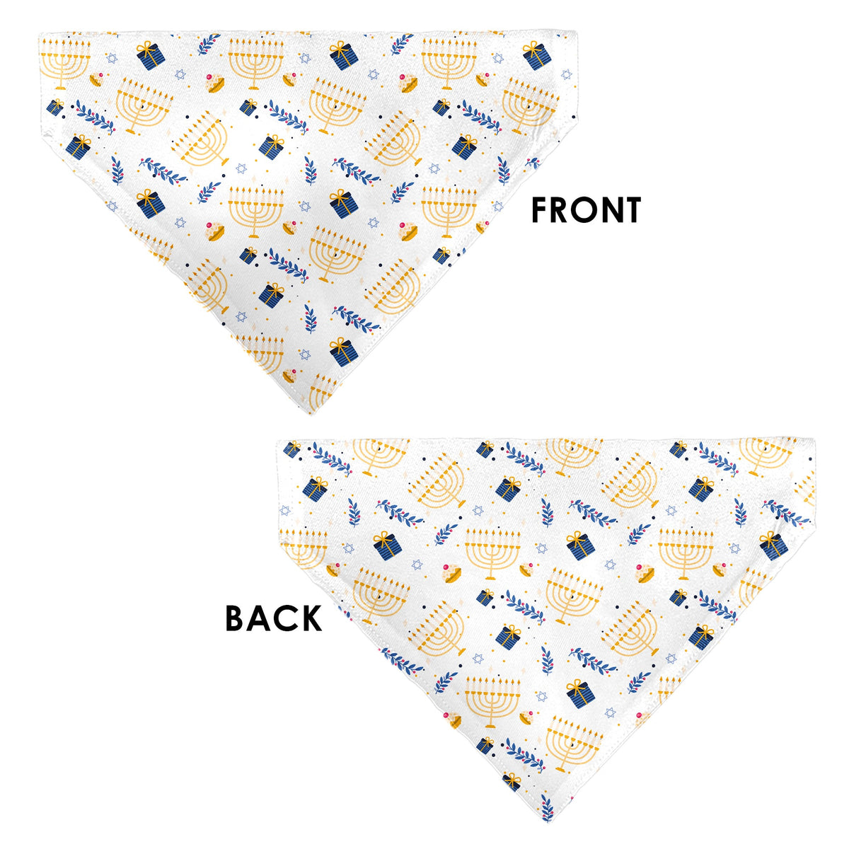 Pet Bandana - Holiday Hanukkah Menorah and Gifts Collage White
