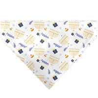 Pet Bandana - Holiday Hanukkah Menorah and Gifts Collage White