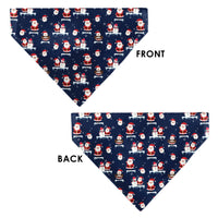 Pet Bandana - Holiday Santa and Snowman Collage Navy