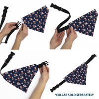 Pet Bandana - Holiday Santa and Snowman Collage Navy