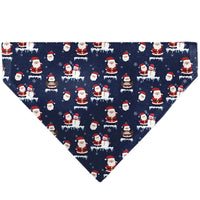 Pet Bandana - Holiday Santa and Snowman Collage Navy