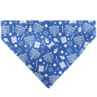 Pet Bandana - Hanukkah Holiday Symbols Blue/White