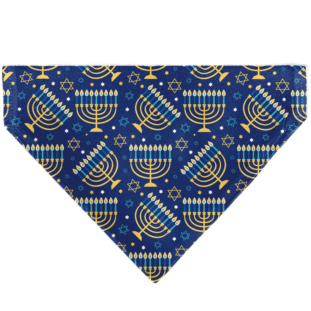 Pet Bandana - Hanukkah Holiday Menorah Blues/Yellows